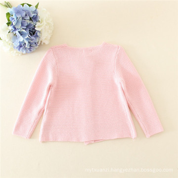 2015 Model woolen winter/autumn sweater latest designs for kids wholesale cardigan knitting plain kids pink sweaters